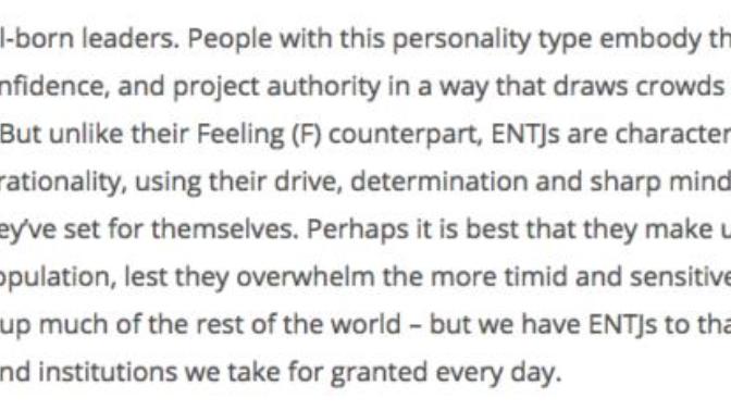 What's your personality type?