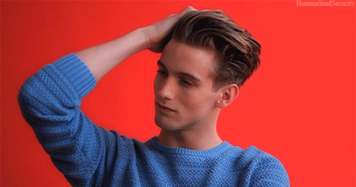 He Fixes His Hair Around Me