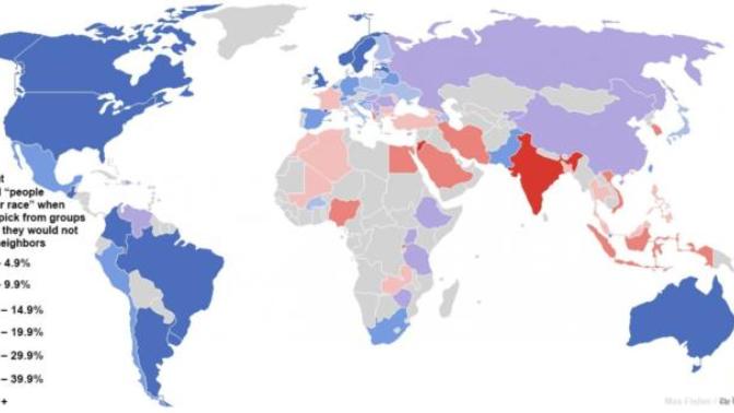 According to this map, India is the most racist country on earth. What do you think?