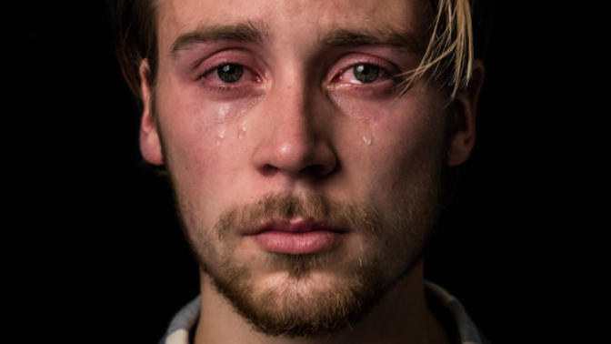 Girls, You see a cute guy crying: You think what?