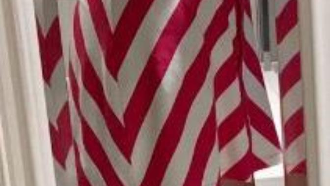 Pink & white striped dress with her new 4.5" white stilettos. I think she looks great (and so do her calves in those heels!) yes or no?