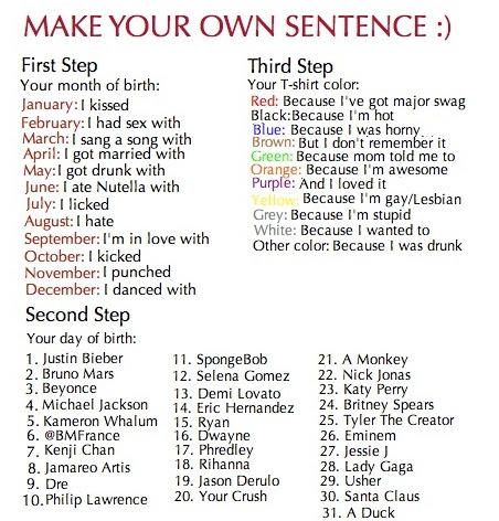 Make your own sentence!?