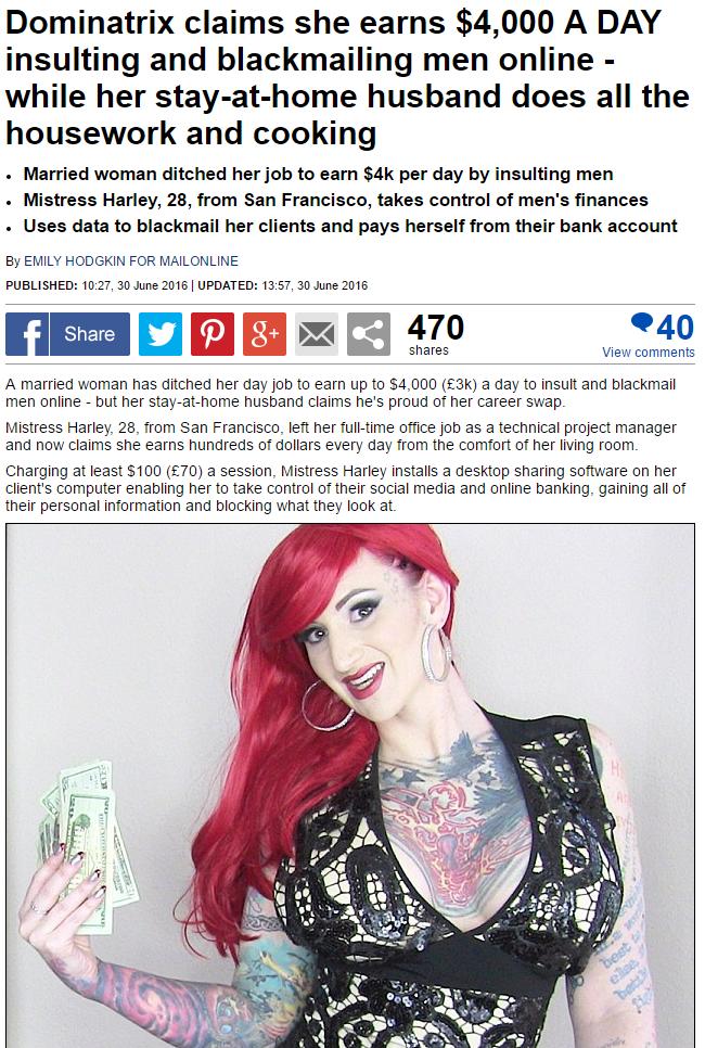 What do you think of "financial domination"?