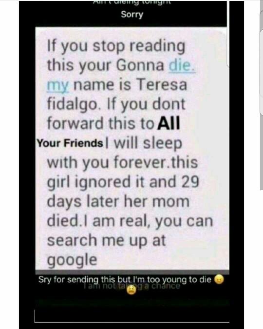 Is Teresa Fidalgo message true or is it fake?