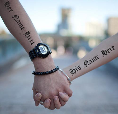 Would you get your bf/gf or spouse's name tattooed on you?