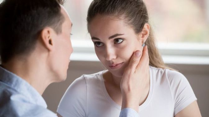 What does it mean when a guy touches your face?