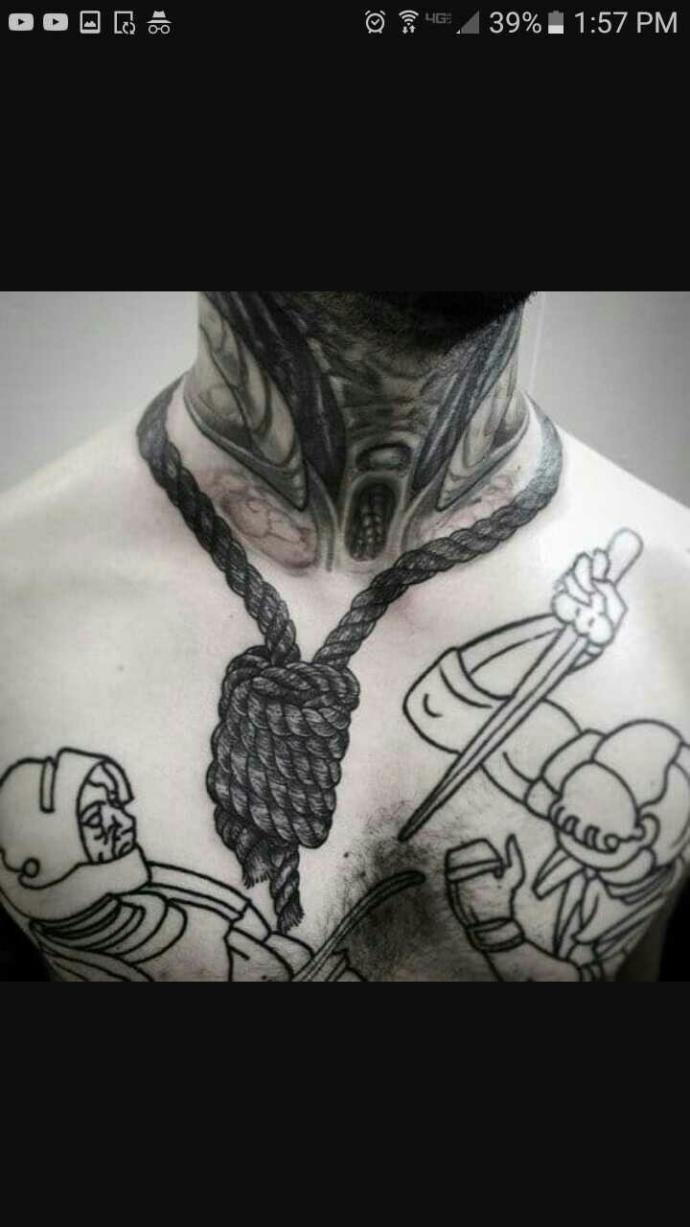 first thoughts when seeing someone with a noose tat?