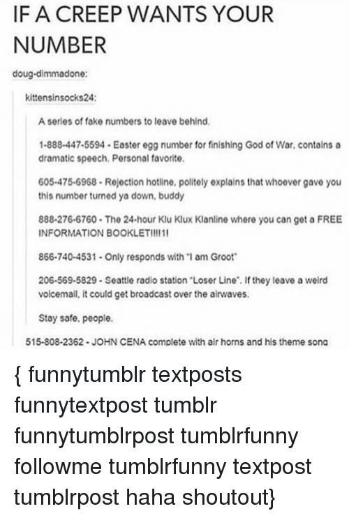 Girls, would you give a guy a fake number? And which one would you give?