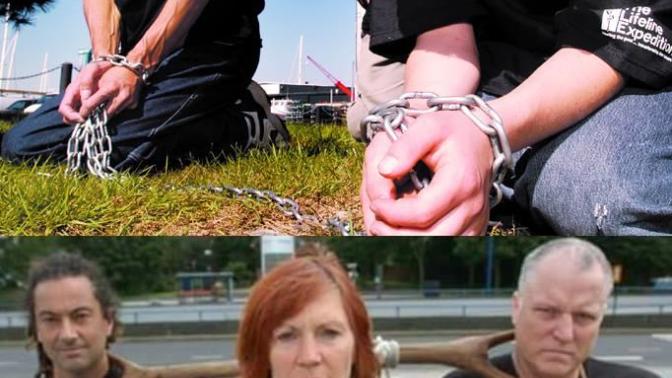 White people chaining themselves up and begging for forgiveness. Thoughts?