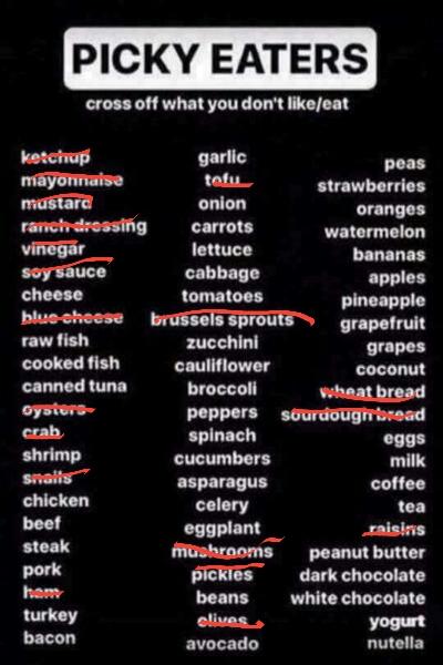 Are you a picky eater?