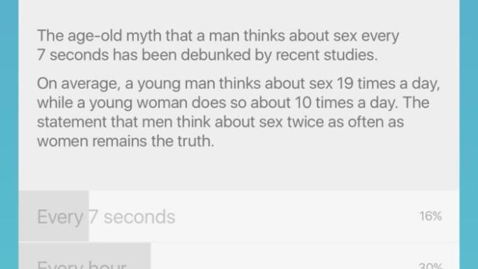 How many times a day do men think about sex?
