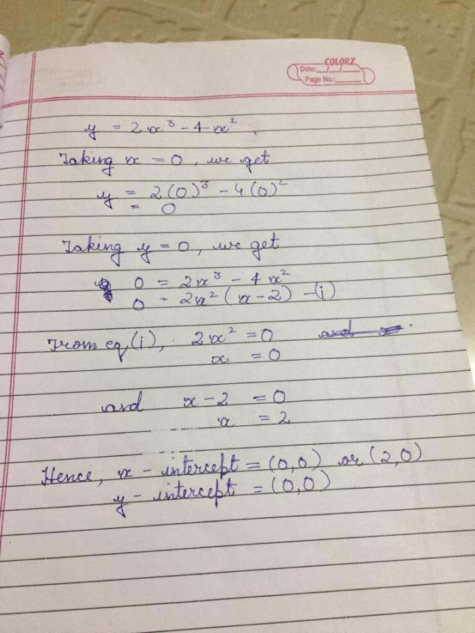 How do I find the x & y intercept of a equation with exponents?