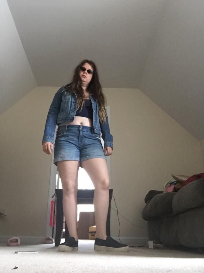 Which outfit should I wear to my American idol audition? Also what kind of pants/shorts wear with denim jacket?