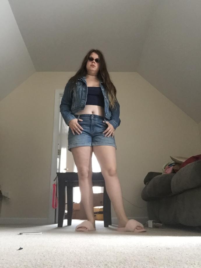 Which outfit should I wear to my American idol audition? Also what kind of pants/shorts wear with denim jacket?