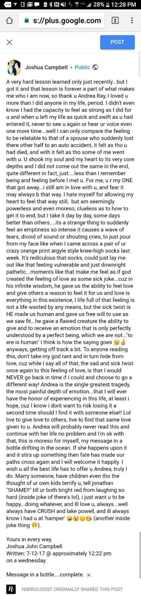 If you could tell your ex one last thing what would it be?