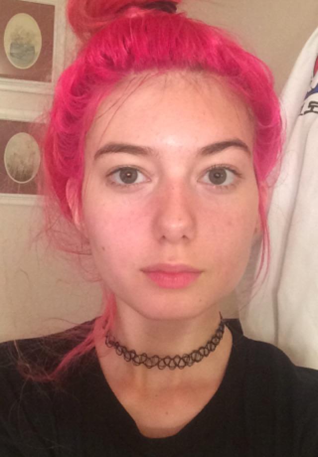 Rate this girl with the dyed hair?