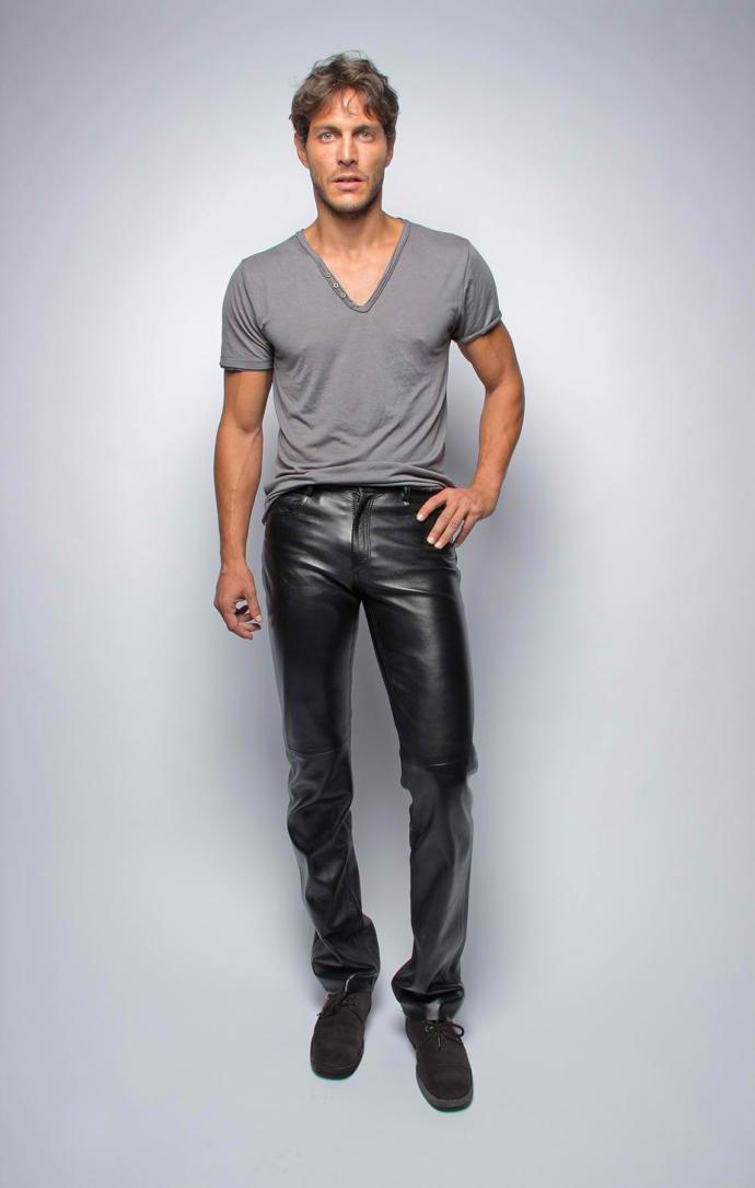 Girls, if you were meeting a guy for a first date, and he showed up wearing leather pants, you would be?