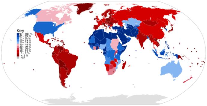 What countries don't circumcise?