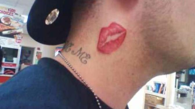 Girls, would you let a guy have your lips 💋 tattooed on his neck?