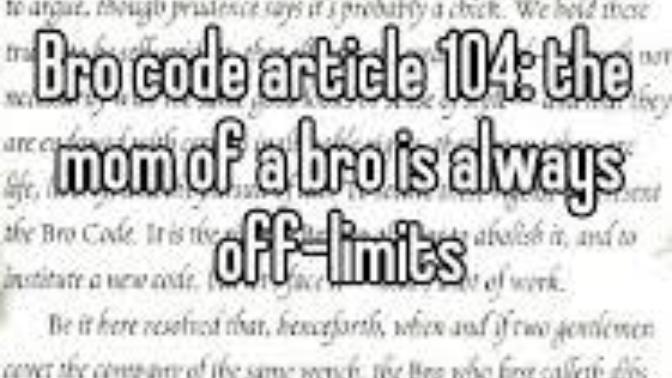 How many of you guys live by the Bro-Code?