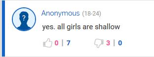 Are most girls shallow?
