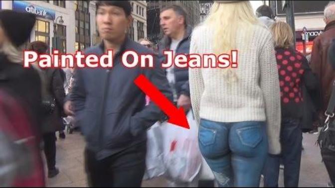 Ladies, would you walk around in painted jeans?