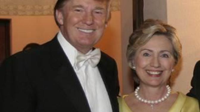 Is this a cute picture between Hilary Clinton and Donald Trump?