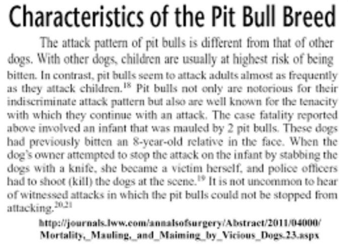 Do you think Pit bull type dogs are more of a risk to own than other breeds??