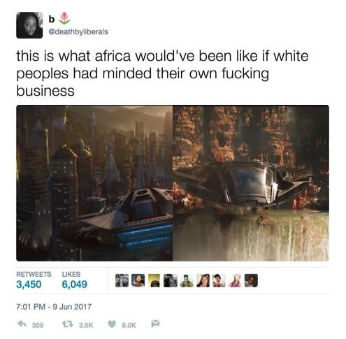 Do you agree that if white people had minded their own business there would be flying cars all over Africa right now??