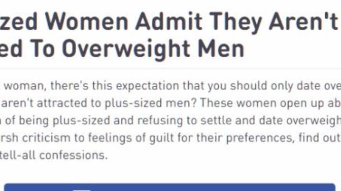 What do you think about these overweight/obese women thinking they're entitled to date fit and in shape men?