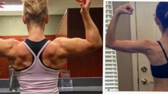 Which of these pics does my body look the most fit/strong in compared to this other girl?