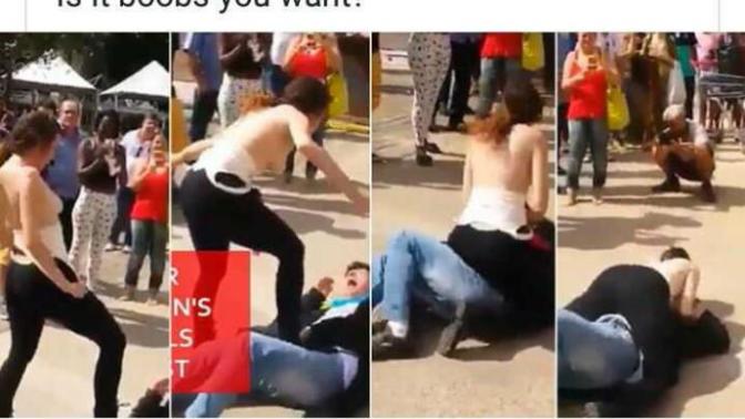 Would you rub your breasts on the face of a man to fight against sexual assault?