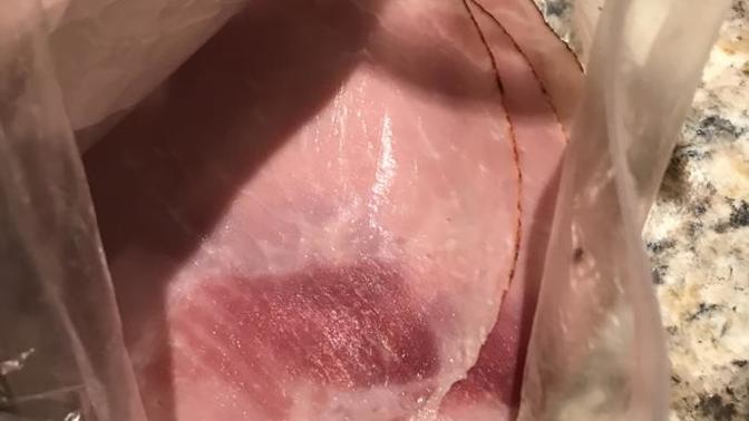 Why is there a big red spot on my ham?