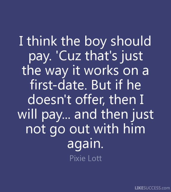 What do you think about women who refuse to go on a second date with a guy if he doesn't pay for her on the first date?