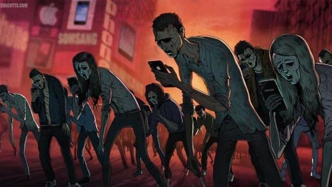 When you see the many 'zombie apocalypse' shows on tv do you deem them as 'reality tv'? Pointing to enslavement to mobile devices?