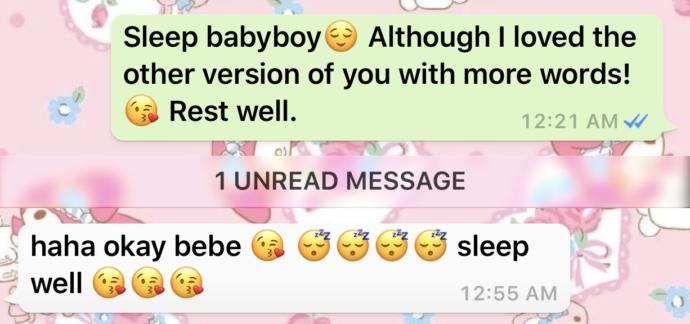 <br />Sigh.. Attached with a short screenshot. I have no idea what his reply means. Whether or not he likes me.?