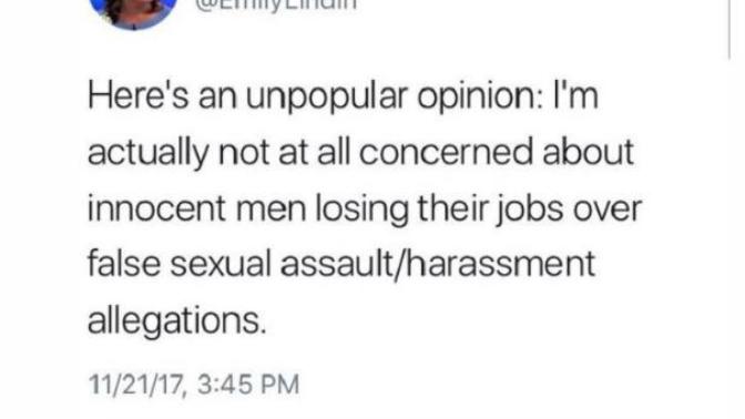 Feminist says men should be falsely accused of rape to eliminate 'the patriarchy', what do you think about feminism?