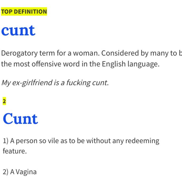 Do you consider c*nt a bad word?