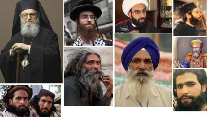 Why do many religious have long beards and hair?