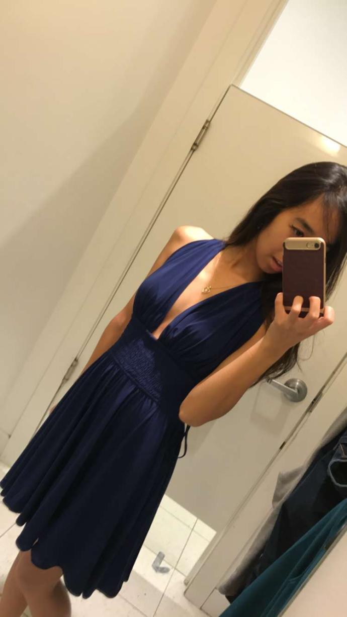 Should smaller chested girls wear deep cut dresses?