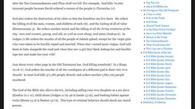 What do you think about what is said about religion and the bible on this EvilBible. com website?