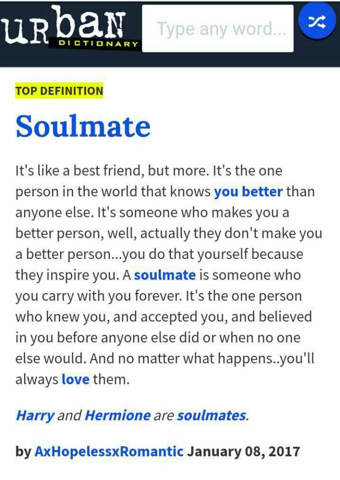 What's your definition of a soulmate?