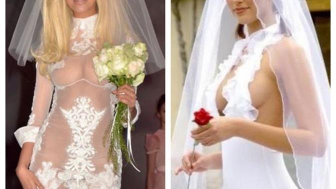 Girls, would you wear a trashy/slutty wedding dress? Guys, would you want your bride to wear a trashy/slutty wedding dress?