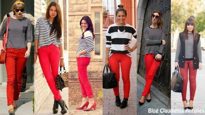 Is striped top + red pants/skirt a good combo?