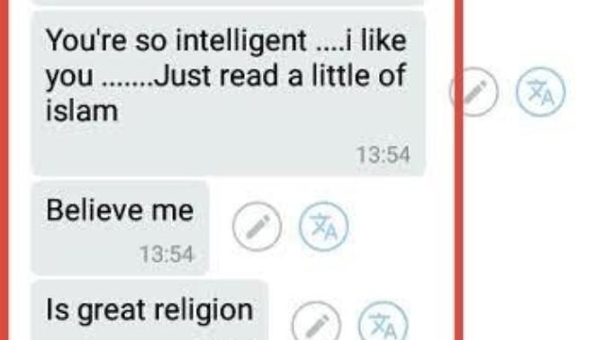 Is he trying to convert me to Islam (Look at messages below)?