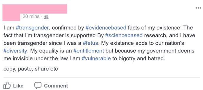 My friend is claiming he was transgender since he was a fetus as proven by science. Is he crazy?