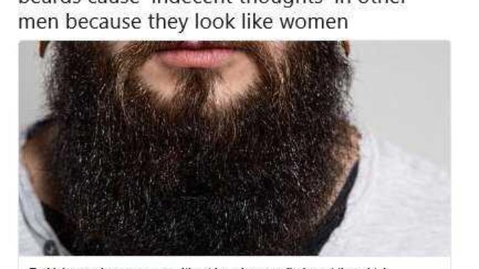 Is he right? Do men without beards look like women?