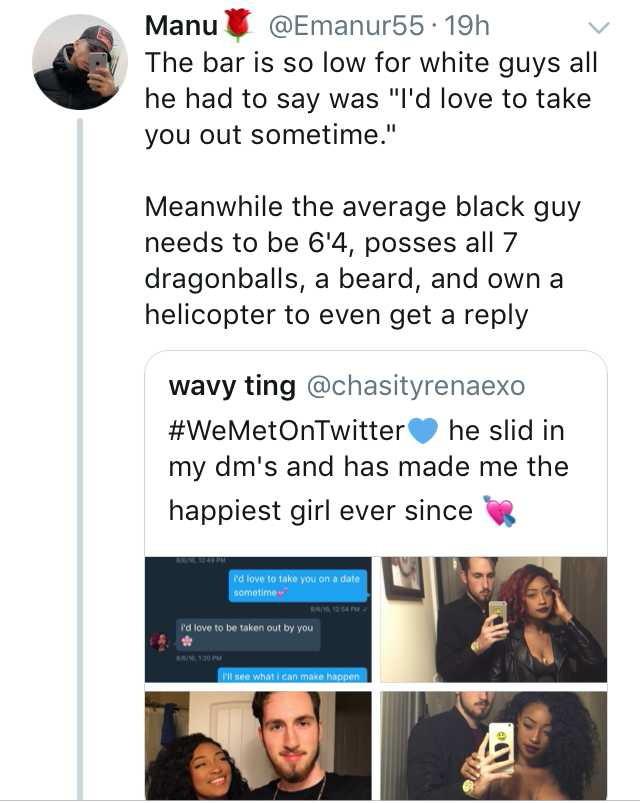 Why is the bar so low for white guys??
