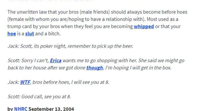 Do you agree with "bros before hoes"?