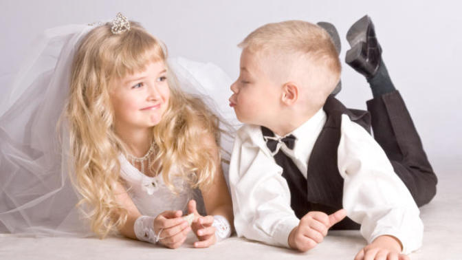 Girls, did you ever make believe getting married when you were a kid?